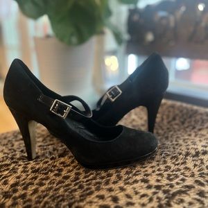 Franco Sarto Black Maryjane Platform Pumps